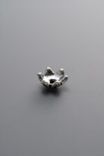 925 Sterling Silver-Antiqued-Flower Bead Cap-7mm - Image 2