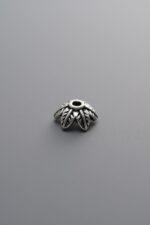 925 Sterling Silver-Antiqued-Flower Bead Cap-7mm - Image 3