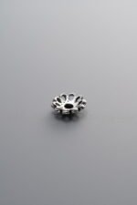 925 Sterling Silver-Antiqued-Flower Bead Cap-7mm - Image 4