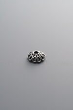 925 Sterling Silver-Antiqued-Flower Bead Cap-7mm - Image 2