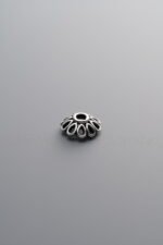 925 Sterling Silver-Antiqued-Flower Bead Cap-7mm - Image 3