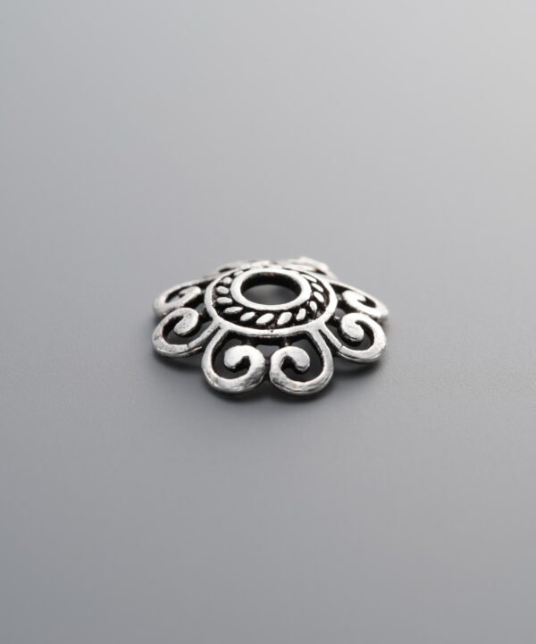 925 Sterling Silver-Antiqued-Flower Bead Cap-13mm