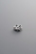 925 Sterling Silver-Antiqued-Flower Bead Cap-6mm - Image 4