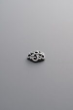 925 Sterling Silver-Antiqued-Flower Bead Cap-6mm - Image 3