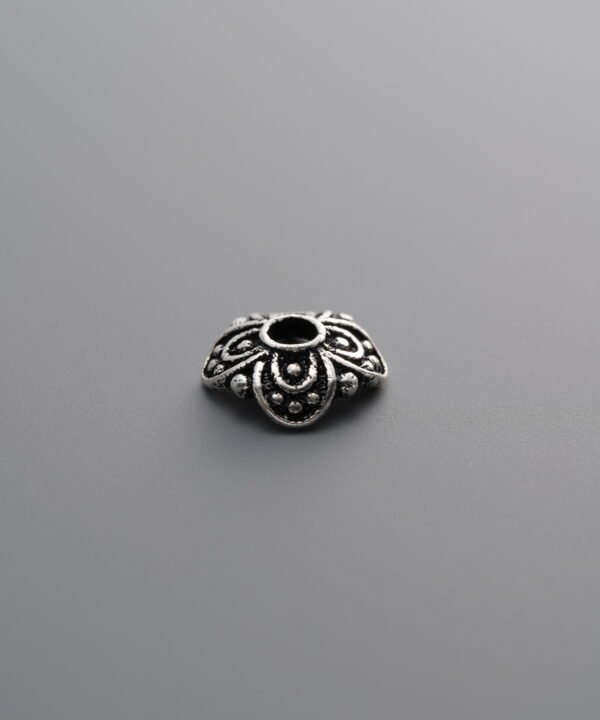 925 Sterling Silver-Antiqued-Flower Bead Cap-7mm