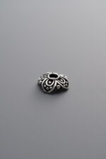 925 Sterling Silver-Antiqued-Flower Bead Cap-7mm - Image 4