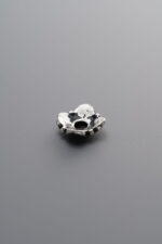 925 Sterling Silver-Antiqued-Flower Bead Cap-7mm - Image 2