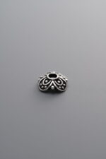 925 Sterling Silver-Antiqued-Flower Bead Cap-7mm - Image 3