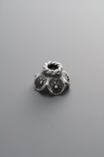 925 Sterling Silver-Antiqued-Flower Bead Cap-10mm - Image 3