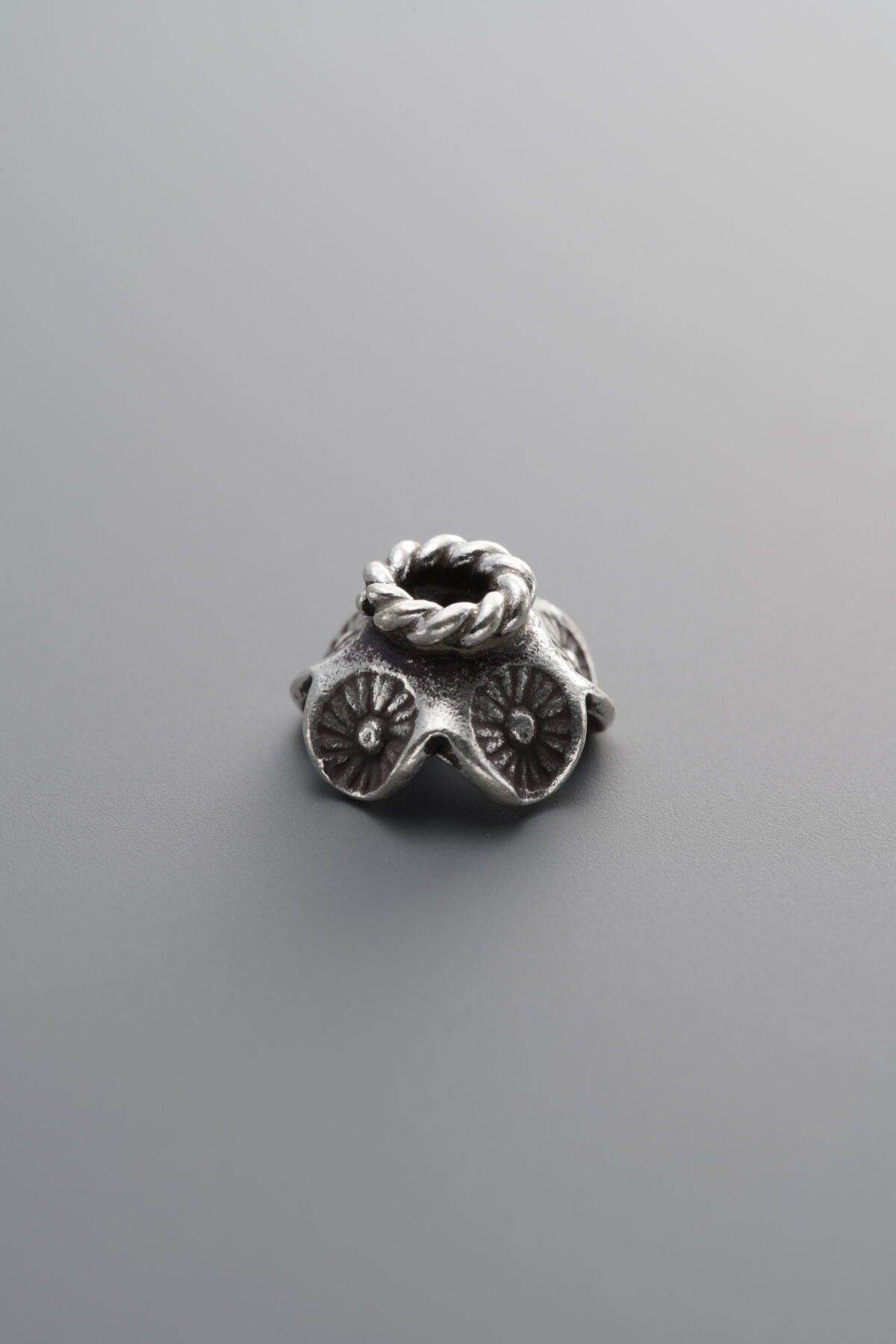 925 Sterling Silver-Antiqued-Flower Bead Cap-10mm - Image 1