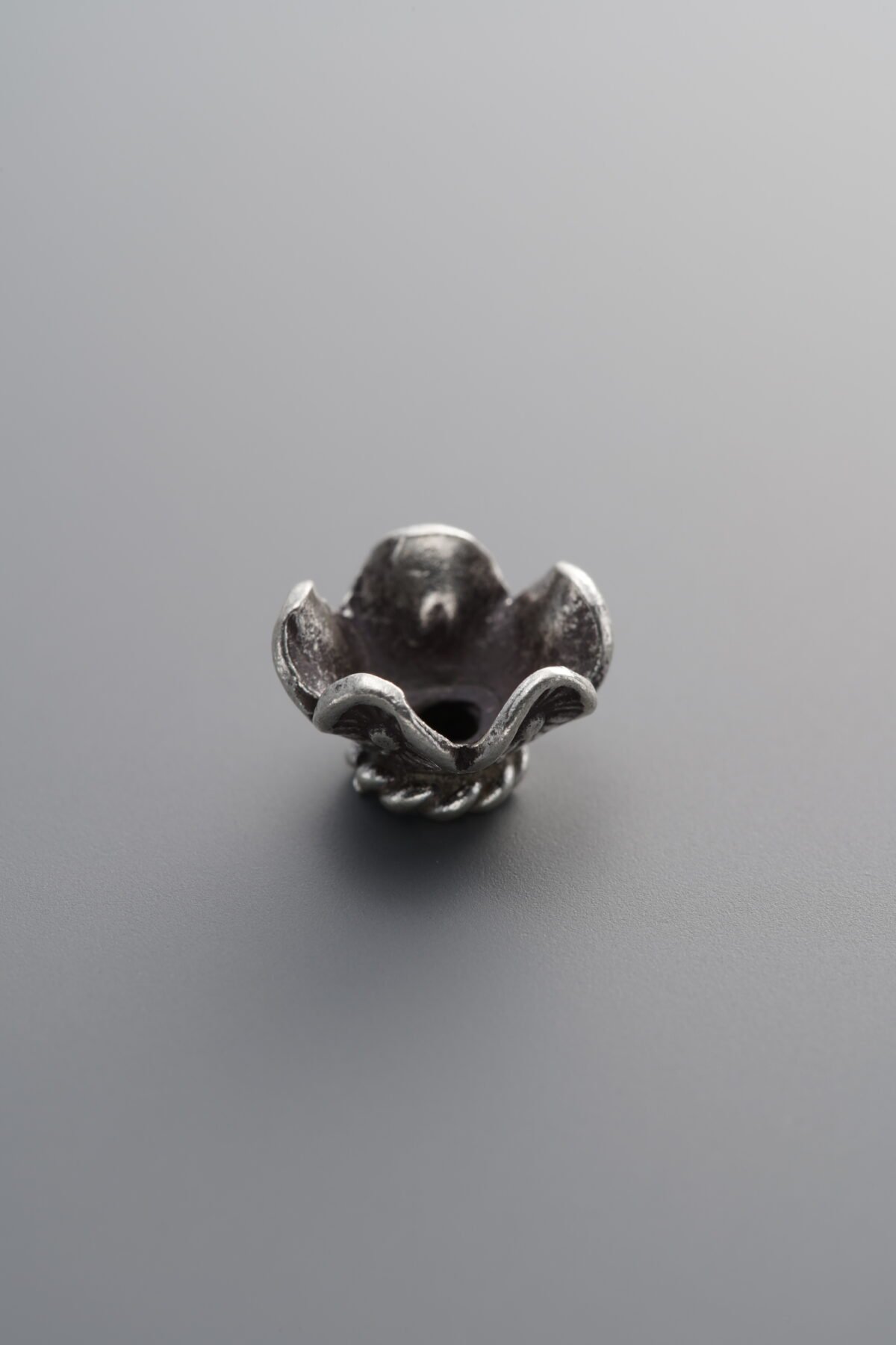 925 Sterling Silver-Antiqued-Flower Bead Cap-10mm - Image 2