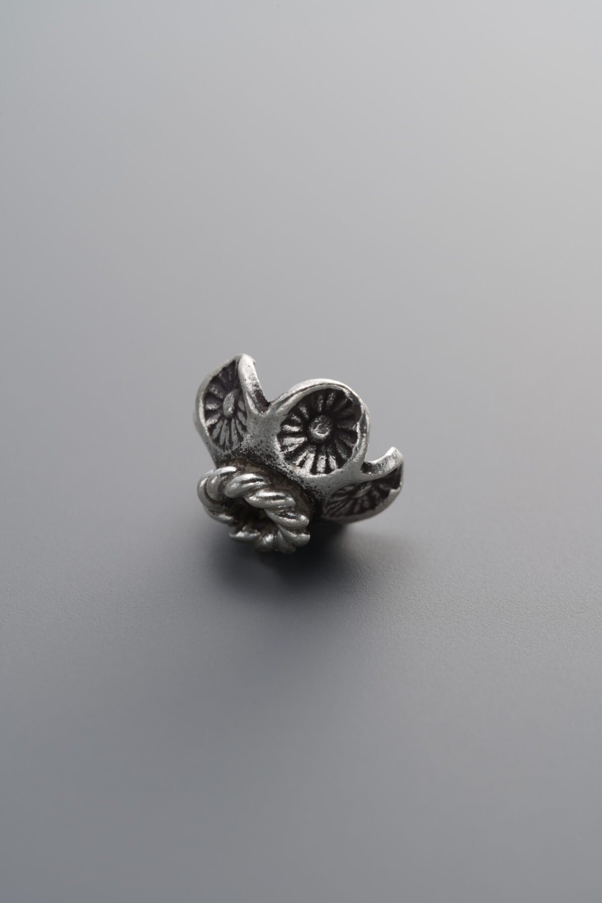 925 Sterling Silver-Antiqued-Flower Bead Cap-10mm - Image 4