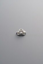 925 Sterling Silver-Bright-Flower Bead Cap-5mm - Image 4