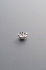 925 Sterling Silver-Bright-Flower Bead Cap-5mm - Image 2
