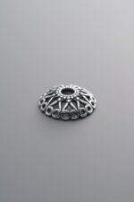 925 Sterling Silver-Antiqued-Flower Bead Cap-12mm