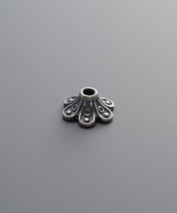 925 Sterling Silver-Antiqued-Flower Bead Cap-8mm