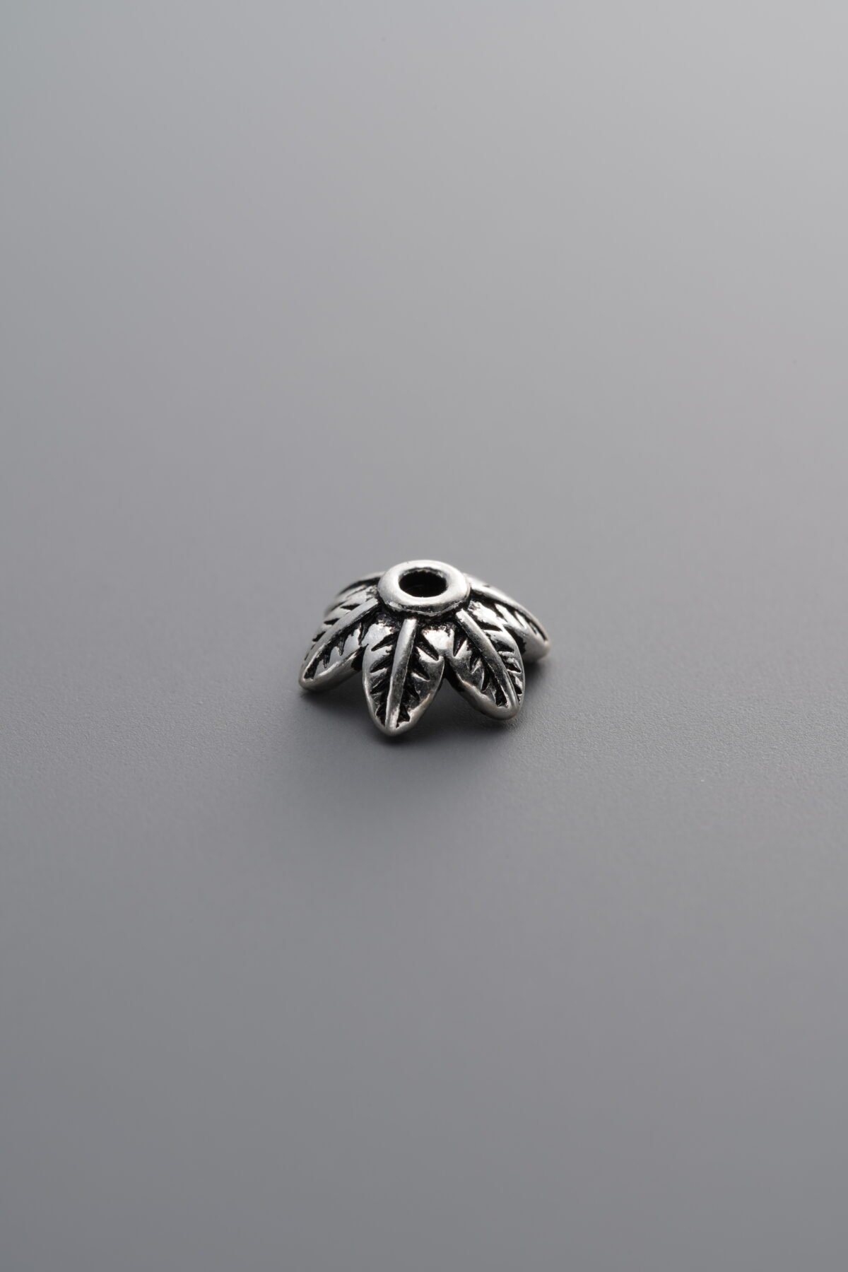 925 Sterling Silver-Antiqued-Flower Bead Cap-7mm - Image 4