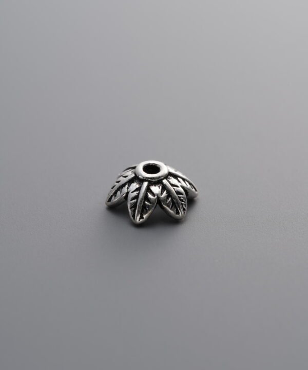 925 Sterling Silver-Antiqued-Flower Bead Cap-7mm