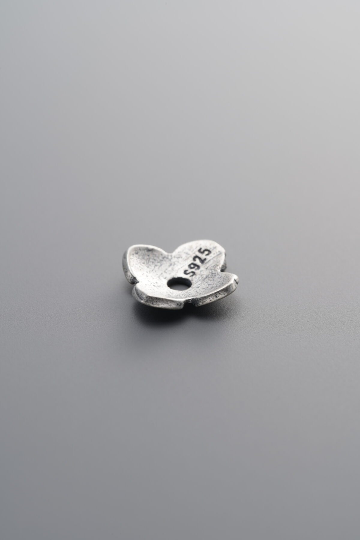 925 Sterling Silver-Antiqued-Flower Bead Cap-10mm - Image 2