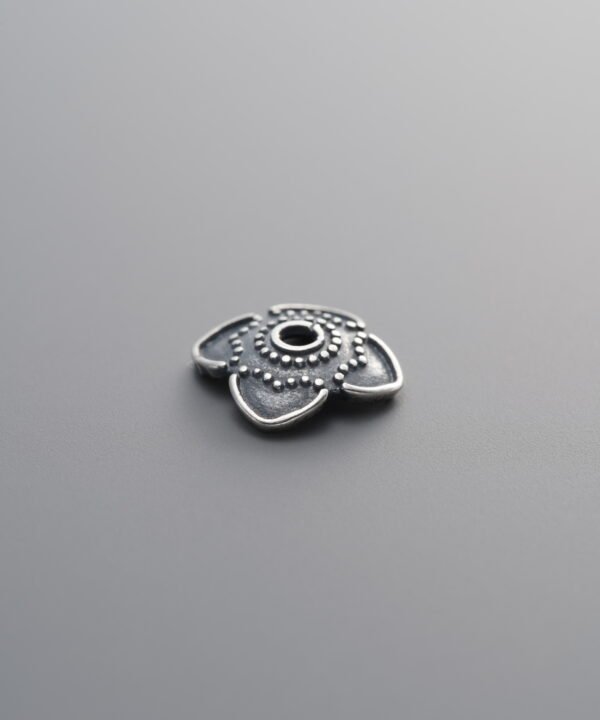 925 Sterling Silver-Antiqued-Flower Bead Cap-10mm