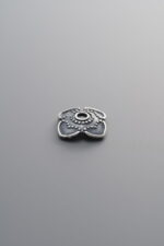 925 Sterling Silver-Antiqued-Flower Bead Cap-10mm - Image 3
