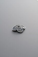 925 Sterling Silver-Antiqued-Flower Bead Cap-10mm - Image 4