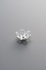 925 Silver-Plain-Flower Bead Cap-10mm - Image 2