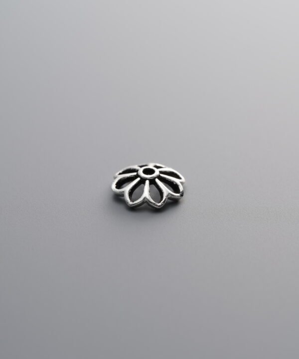 925 Sterling Silver-Antiqued-Flower Bead Cap-7mm