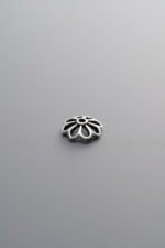 925 Sterling Silver-Antiqued-Flower Bead Cap-7mm - Image 2
