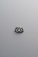 925 Sterling Silver-Antiqued-Flower Bead Cap-7mm - Image 4