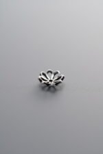 925 Sterling Silver-Antiqued-Flower Bead Cap-7mm - Image 3