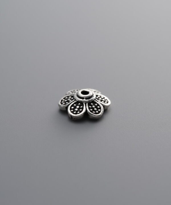 925 Sterling Silver-Antiqued-Flower Bead Cap-8mm