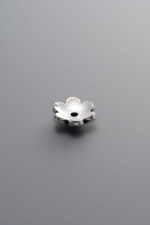 925 Sterling Silver-Antiqued-Flower Bead Cap-8mm - Image 2