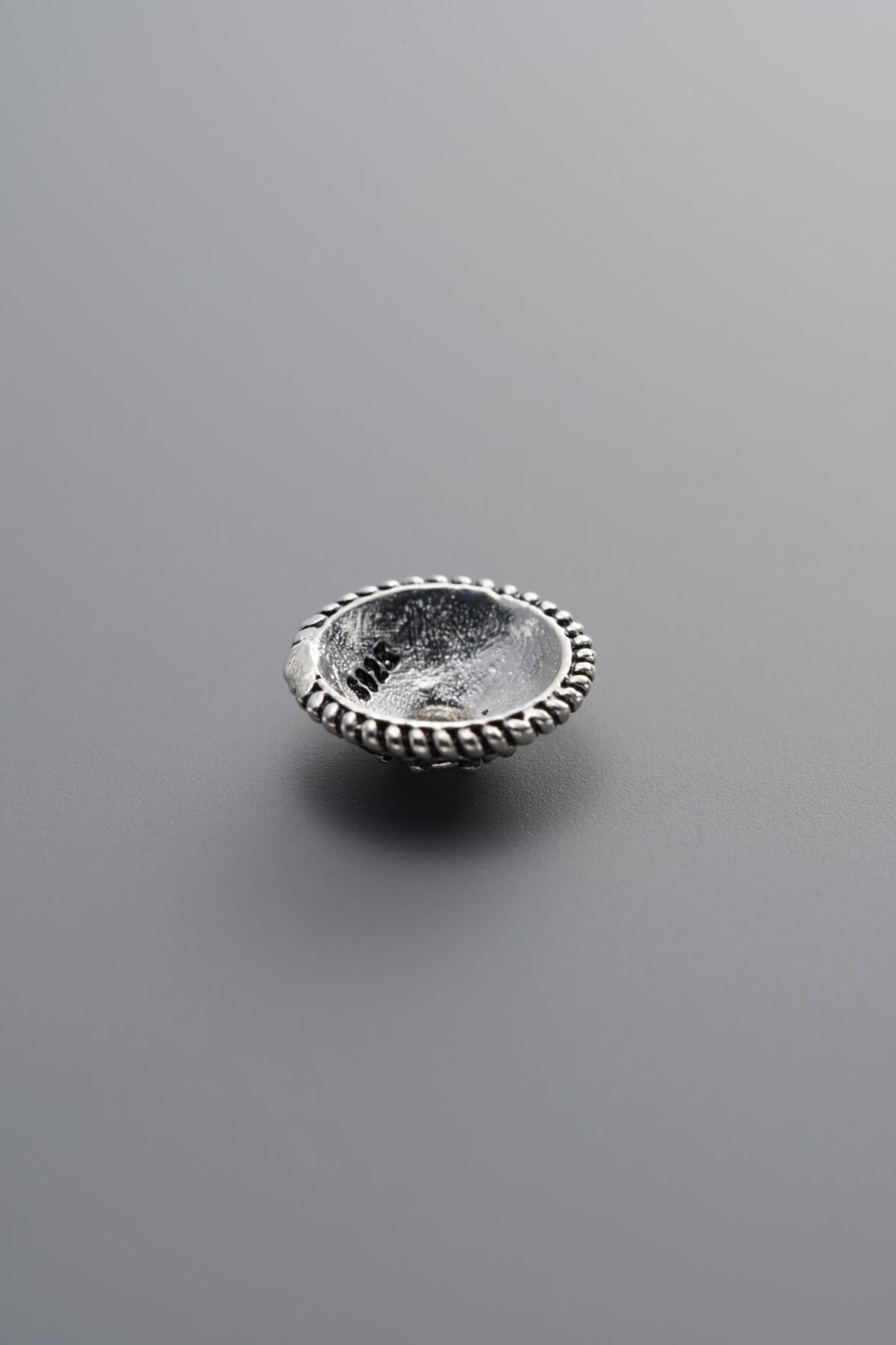 925 Sterling Silver-Antiqued-Flower Bead Cap-9mm - Image 2