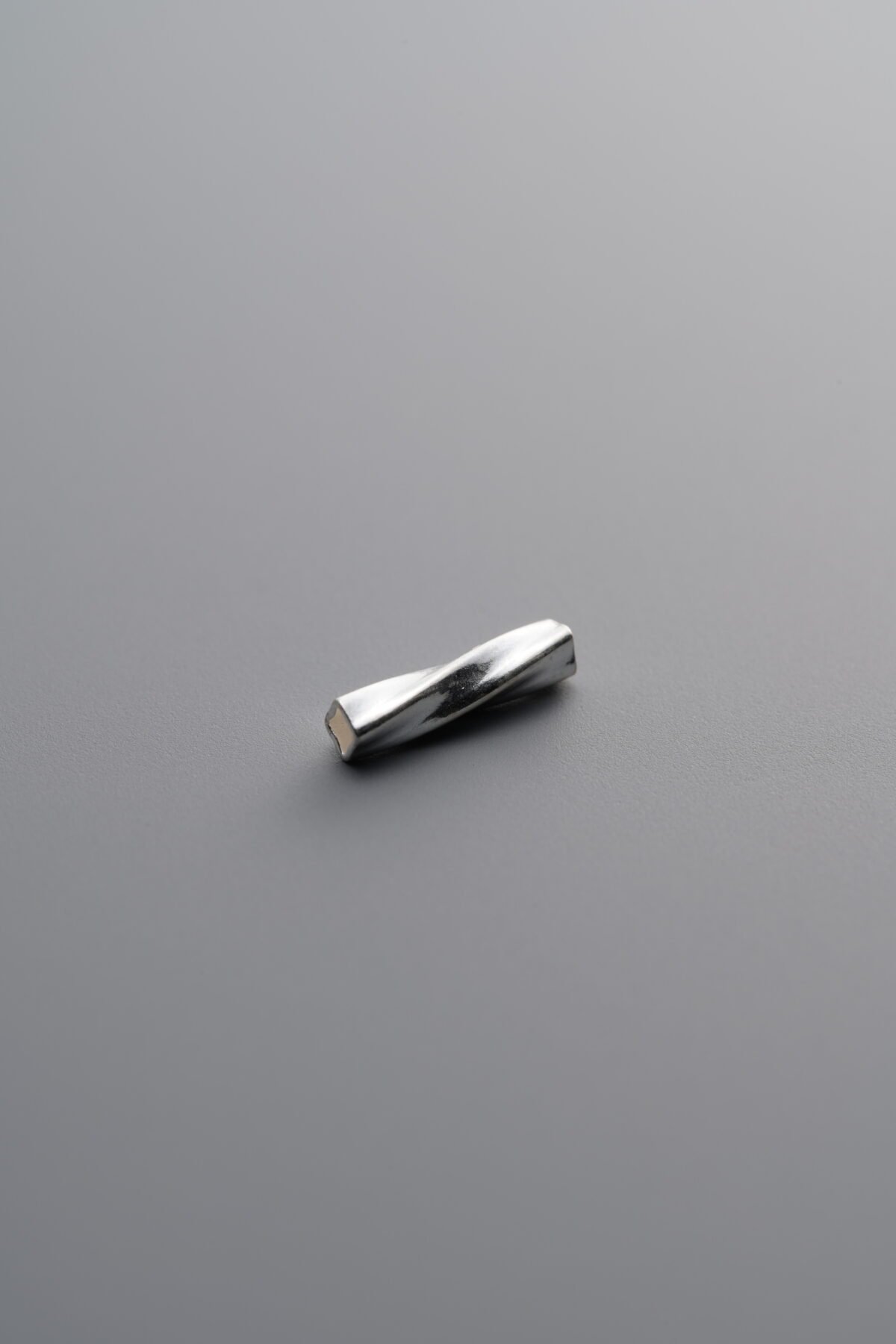 925 Sterling Silver-Bright-Spiral Short Tube Bead-8mm - Image 1