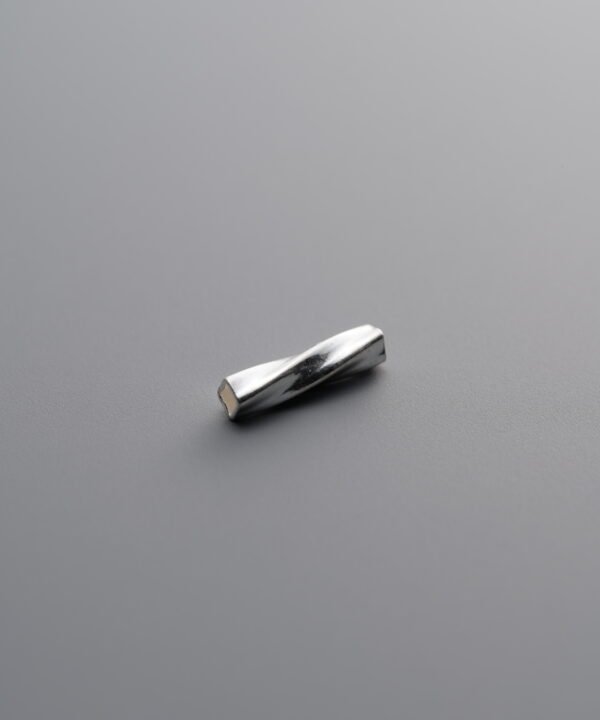 925 Sterling Silver-Bright-Spiral Short Tube Bead-8mm