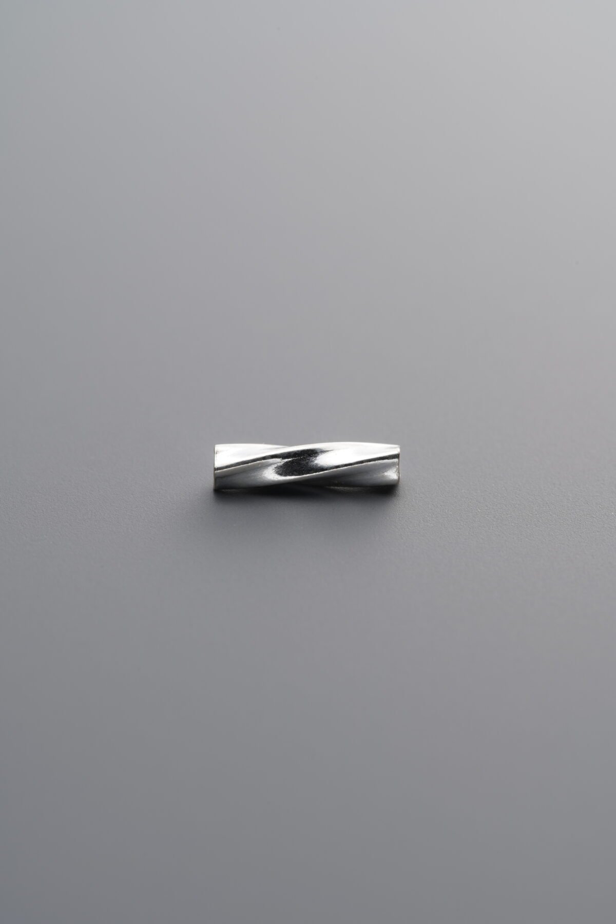 925 Sterling Silver-Bright-Spiral Short Tube Bead-8mm - Image 2
