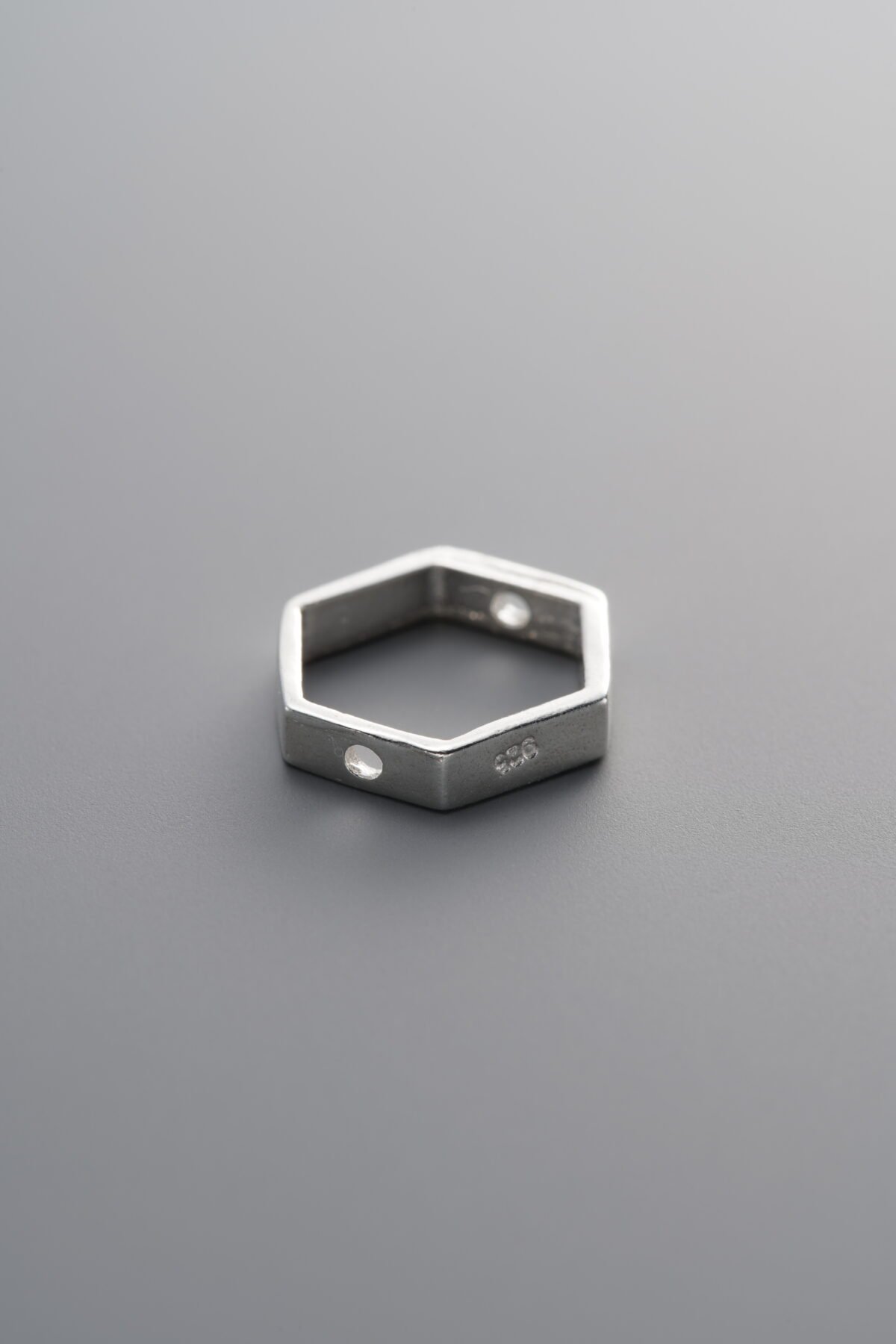 925 Sterling Silver-Bright-Hexagonal Bead-Wrapping Accessory-10mm - Image 1