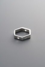 925 Sterling Silver-Bright-Hexagonal Bead-Wrapping Accessory-10mm