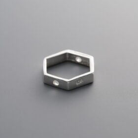925 Silver-Plain-Hexagonal Bead-Wrapping Accessory-10mm