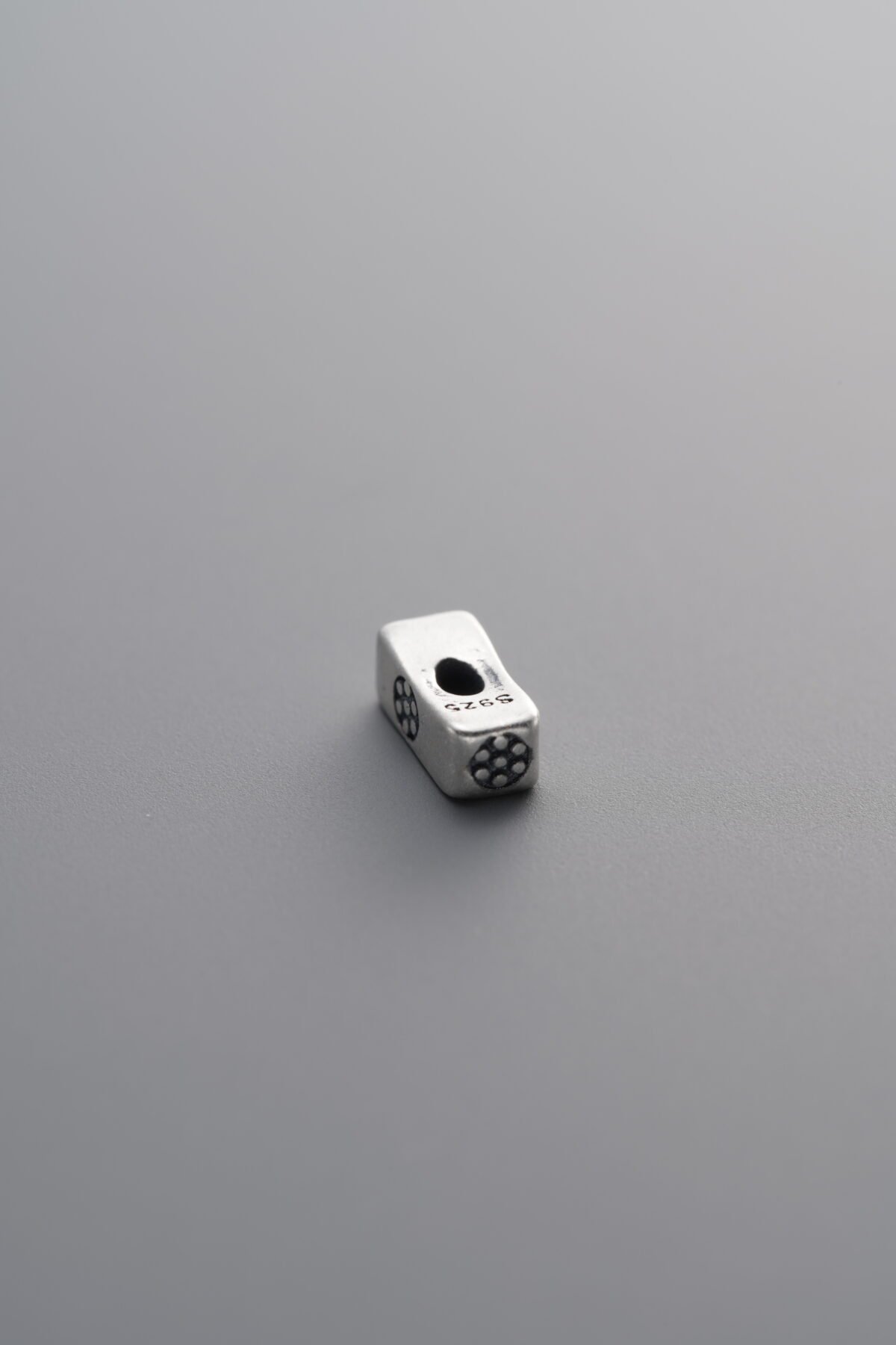 925 Sterling Silver-Antiqued-Printed Tube Bead Spacer Bead-6mm - Image 2