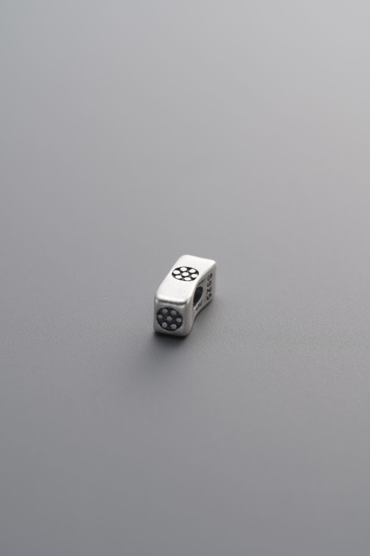 925 Sterling Silver-Antiqued-Printed Tube Bead Spacer Bead-6mm - Image 1