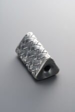 999 Fine Silver-Antiqued-Dimensional Braided Triangle Spacer Bead-23mm - Image 3