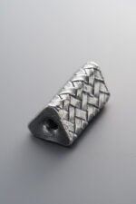 999 Fine Silver-Antiqued-Dimensional Braided Triangle Spacer Bead-23mm