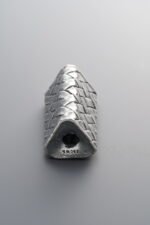 999 Fine Silver-Antiqued-Dimensional Braided Triangle Spacer Bead-23mm - Image 2