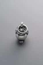 999 Fine Silver-Antiqued-Dimensional Elephant Pendant-16mm - Image 2