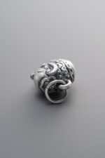 999 Fine Silver-Antiqued-Dimensional Elephant Pendant-16mm