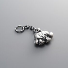 999 Silver-Vintage-3D Elephant Tassel Pendant-30mm