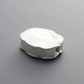 999 Silver-Plain-3D Irregular Flat Bead-14mm