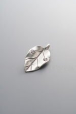 925 Silver-Plain-3D Leaf Pendant-23mm - Image 4